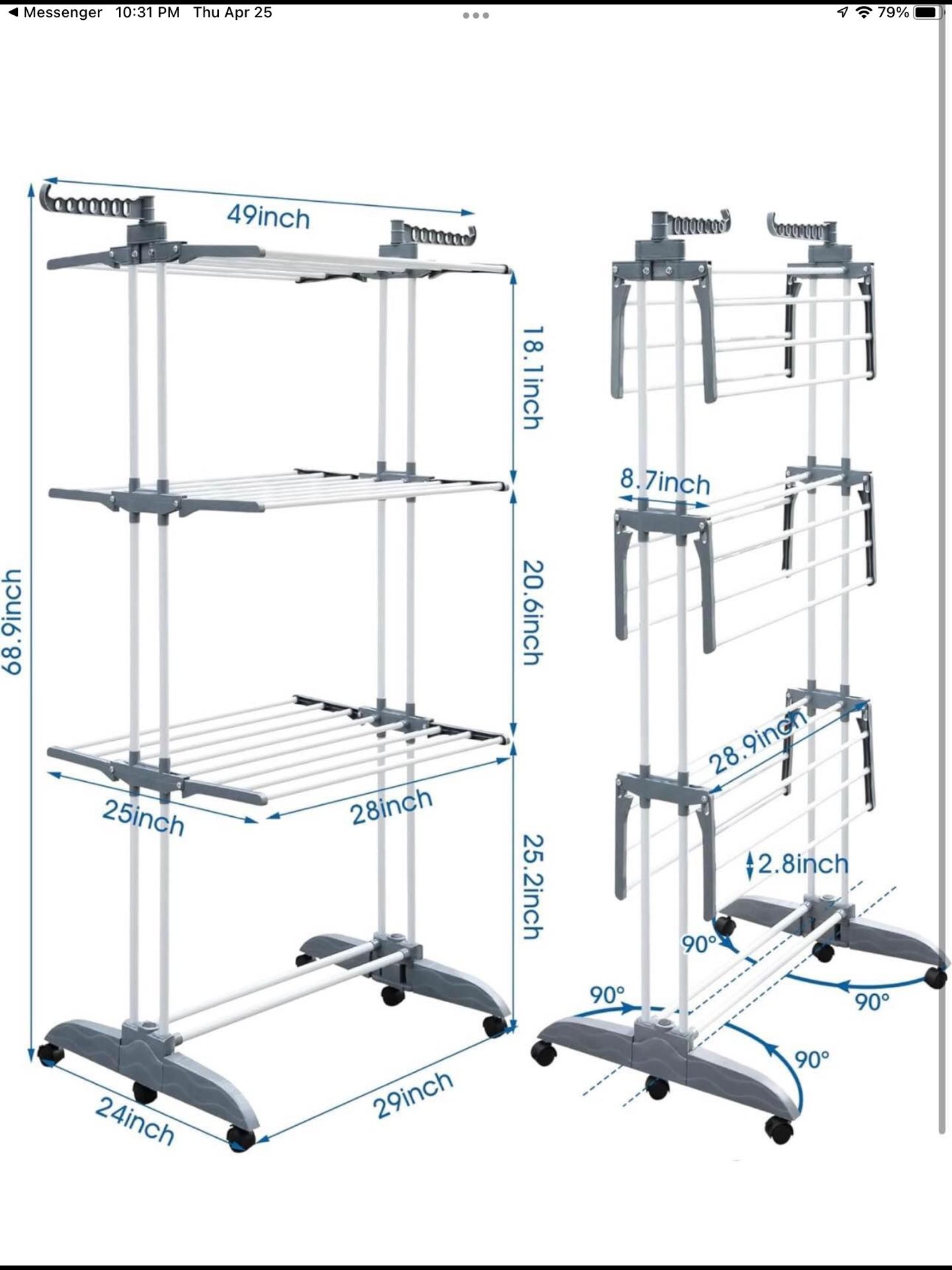 3 tier clothing dry stand