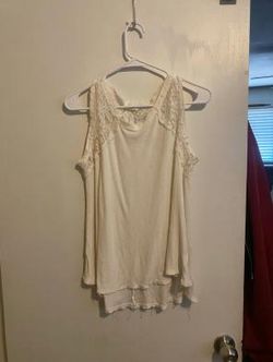 Olive & Oak Women's White Lace Tank Top Size XL NWOT