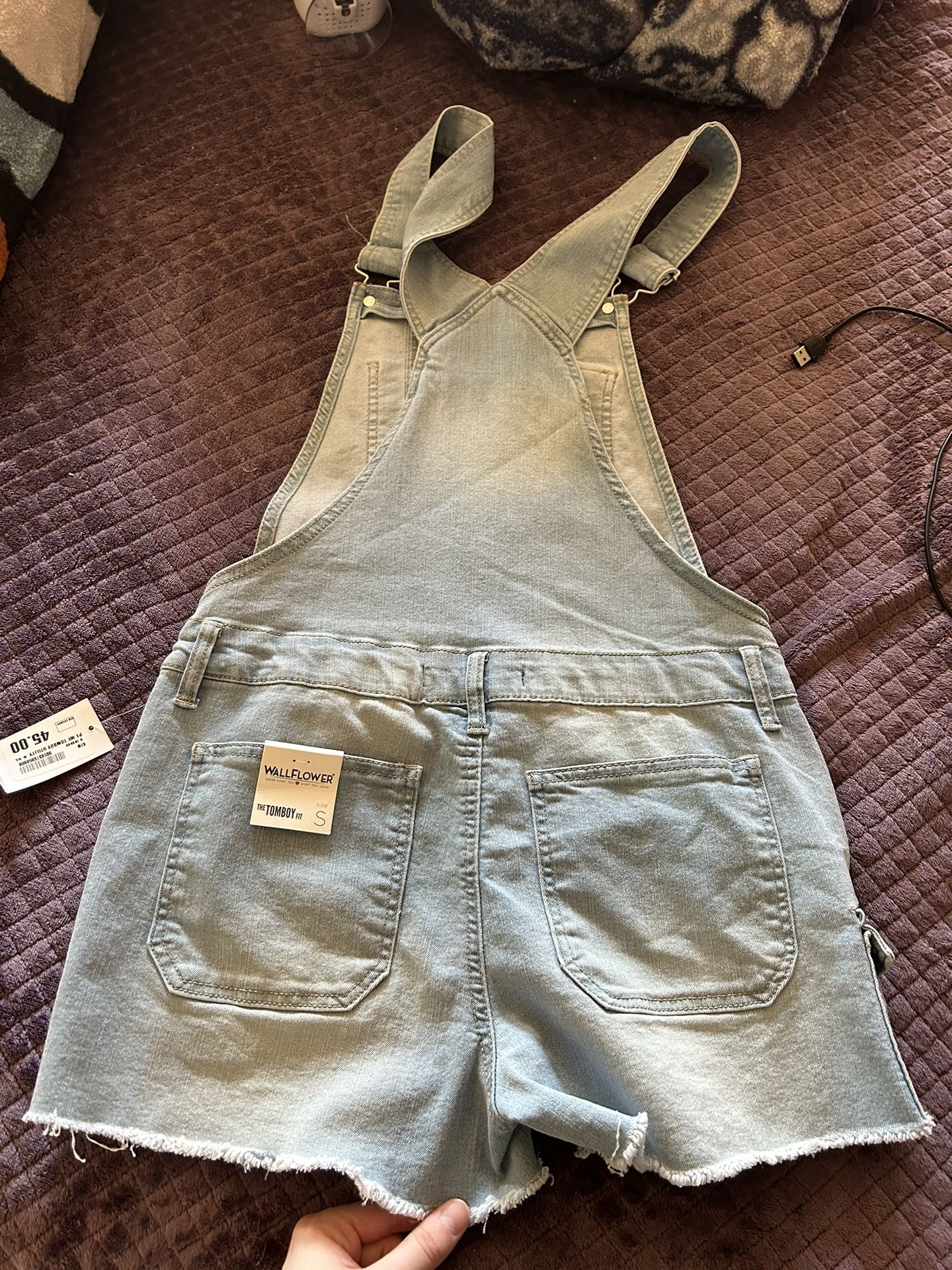 Cut Fashion Overall Shorts Jean