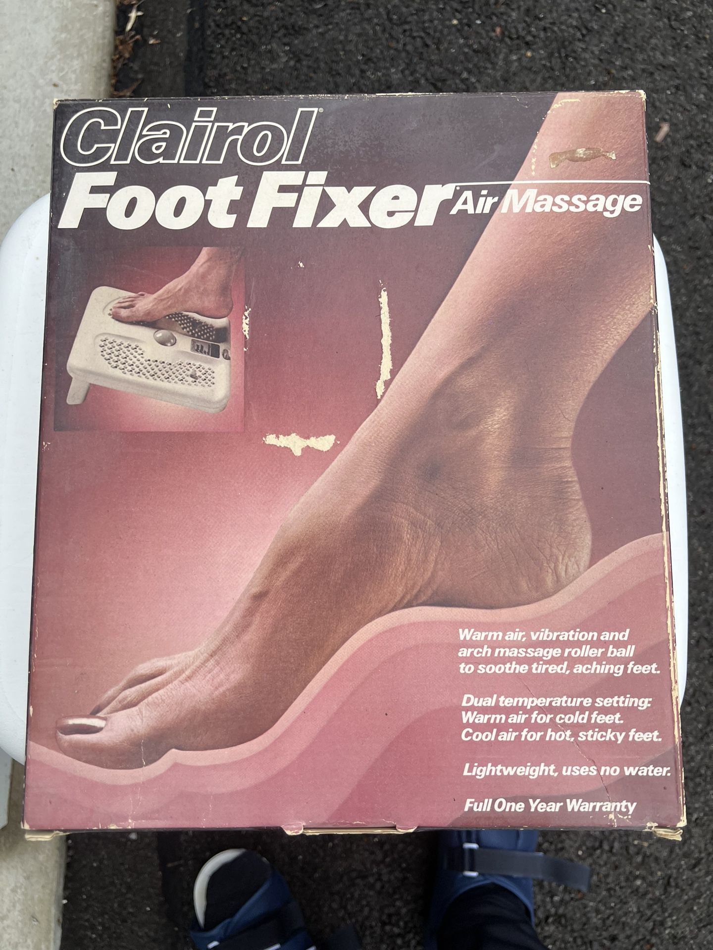 Vintage 1980's Clairol Foot Fixer Air Massage Vibration Cool & Warm FM-1 USA