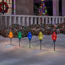 Home Accents Holiday 20 in. Multi-Colored Giant C7 LED Pathway Lights 