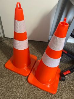 Orange Traffic Safety Cones Set of 2
