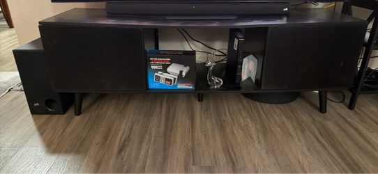 Black Mid-Century TV Stand