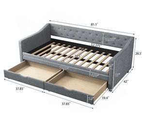 Luxury Tufted Sofa Bed With Drawers For Optimal Comfort NEW in packaging
