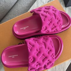 Pink Louis Vuitton Pool Pillow Slides