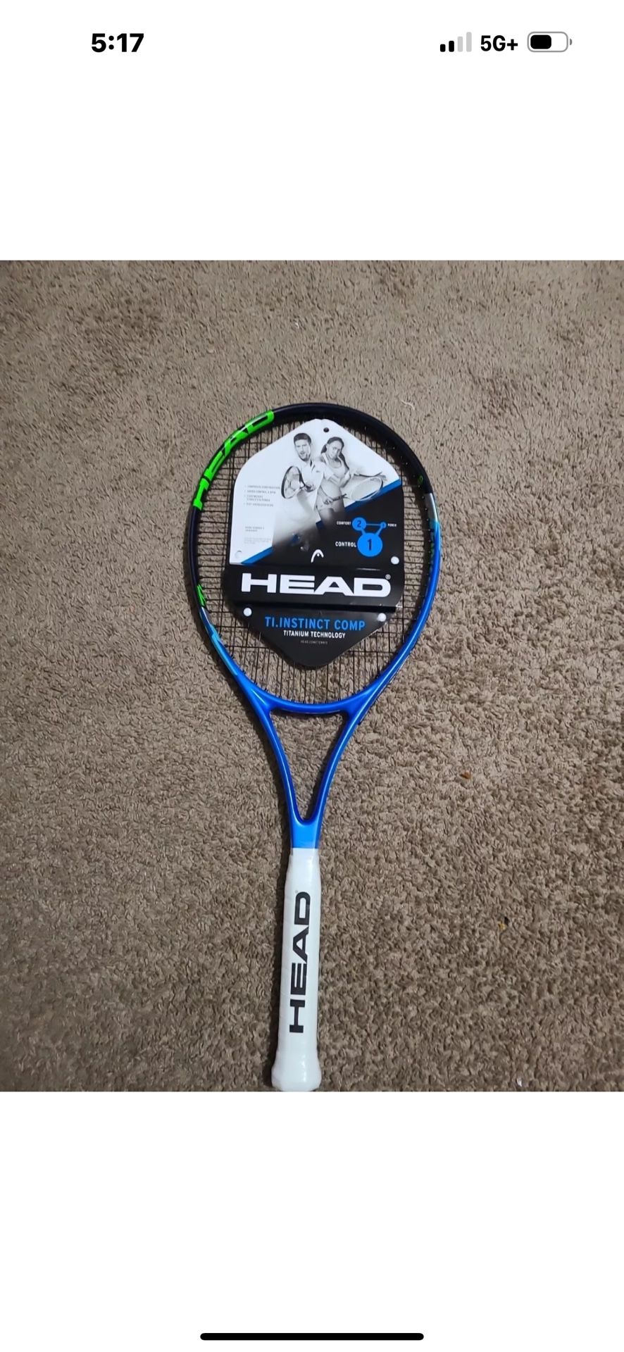 HEAD - Ti. Instinct Comp - Pre-Strung Tennis Racket - Grip Size 4 1/4-2 