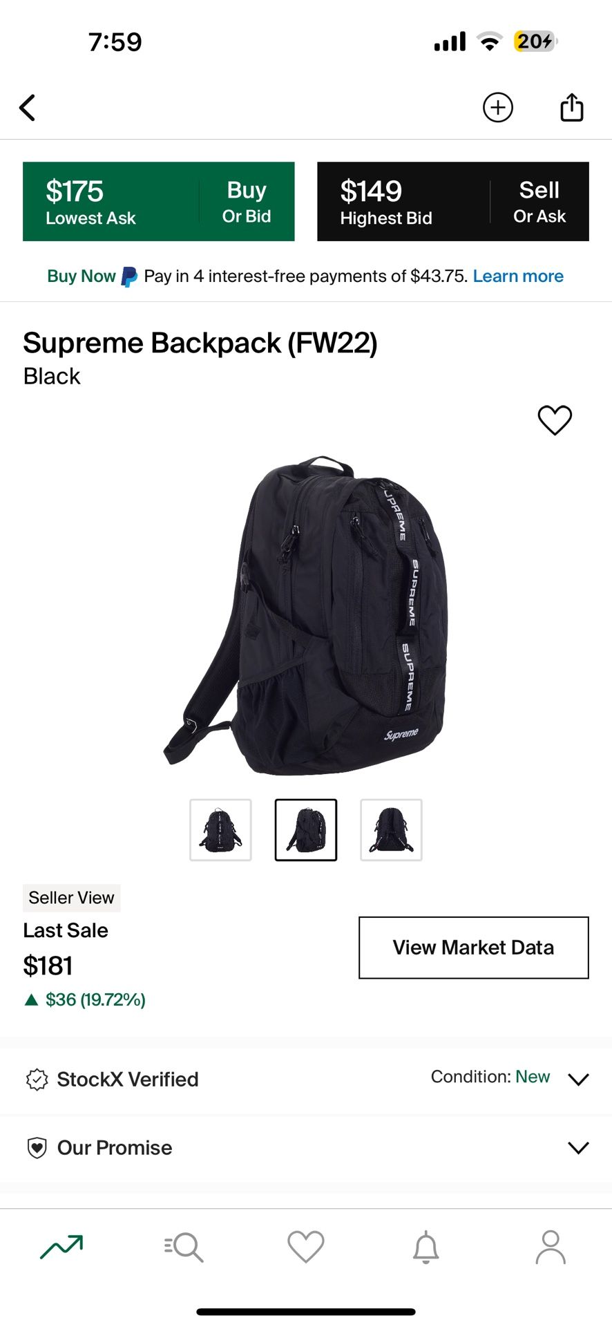 Supreme Backpack FW22 Black 