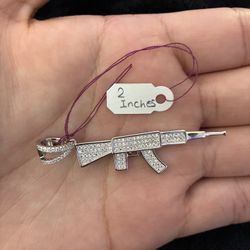 925 Silver Gun Pendant 