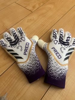 Adidas Predator Pro Hybrid Goalkeeper Gloves White Purple Gold Size 5
