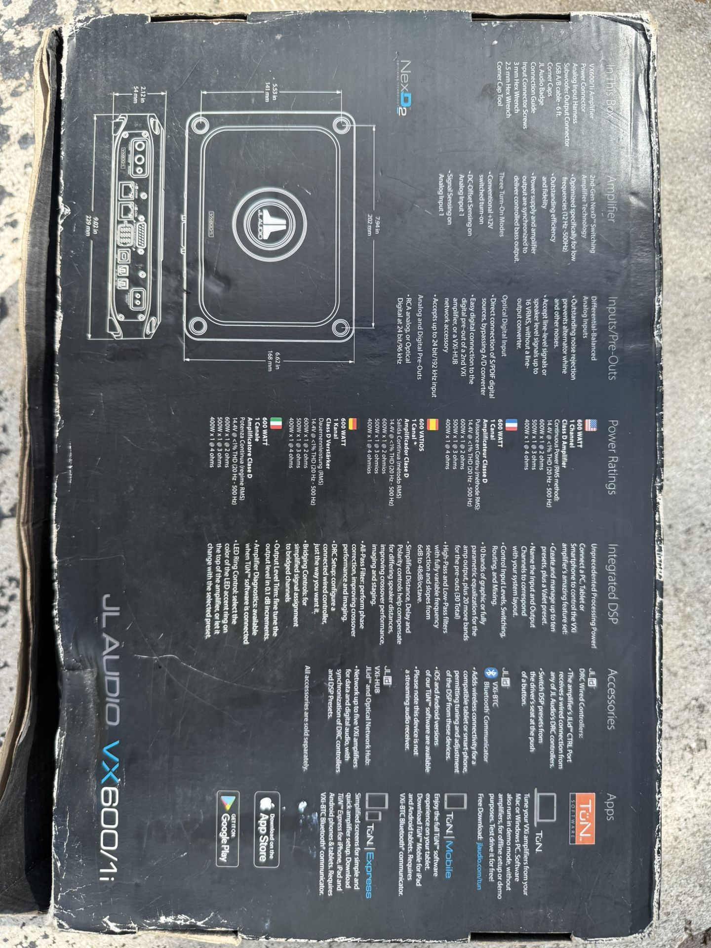 JL AUDIO. VX600/1i 600W • MONOBLOCK SUBWOOFER AMPLIFIER WITH INTEGRATED DSP