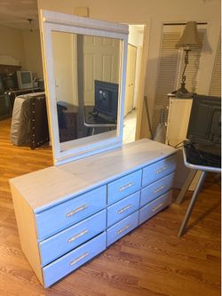 Dresser with mirror and side tables