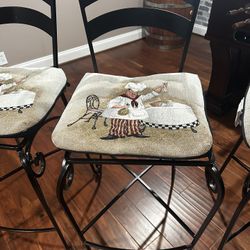 3 Bar Chairs With Cushions 