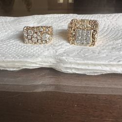 14k Solid Antique Gold Rings Both 15grams Real Diamonds $1,500  Each One