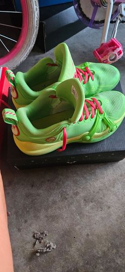 Neon Green and Pink Basketball Sneakers