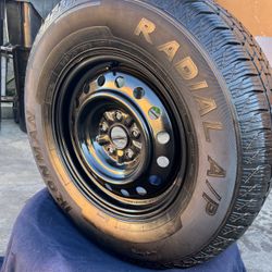 1 GOOD USED OEM TOYOTA SPARE TIRE 16X6 1/2  5X4.5 & 245/75R16 IRON MAN TIRE $35 Pickup Only 