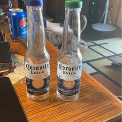 Corona Salt/pepper Shakers  Glass  8” Tall Great For Bbq