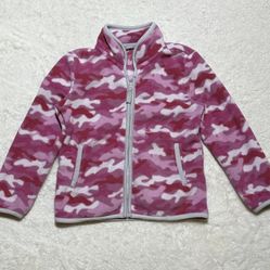 Uniqlo Pink Camo Fleece Zip Up Size 3-4 