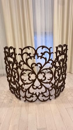 ron Accents Valante Ornamental 3-Panel Aluminum Fireplace Screen 48” x 28”