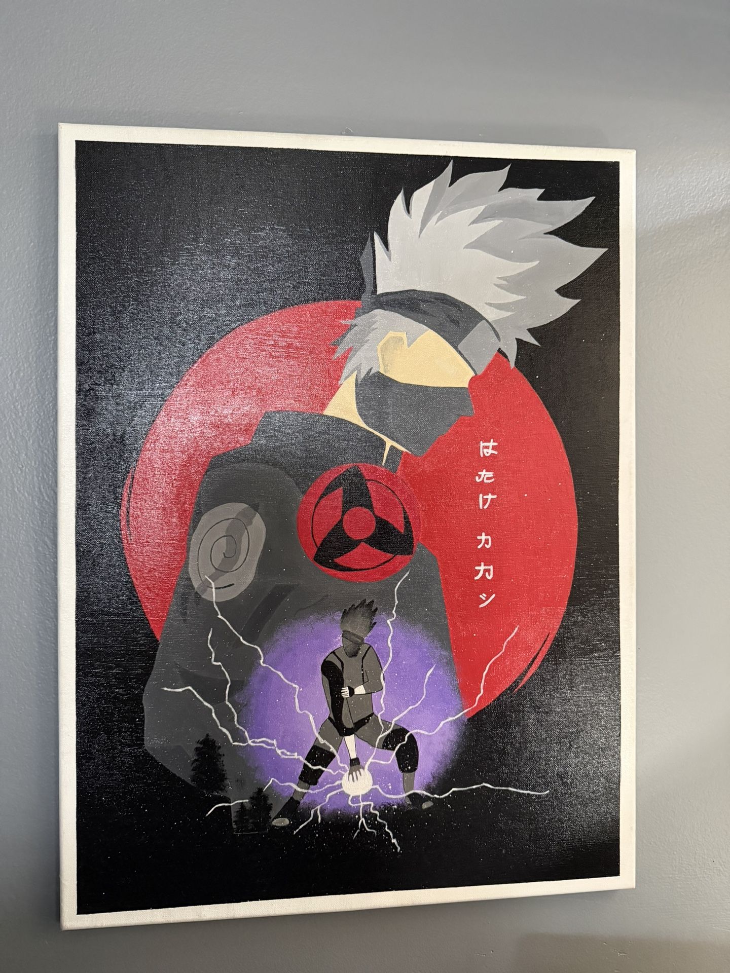 Anime White ninja Hand Painted Acrylic Painting