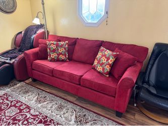 ~Lovely and Lively Garnet Red Sofa Set~
