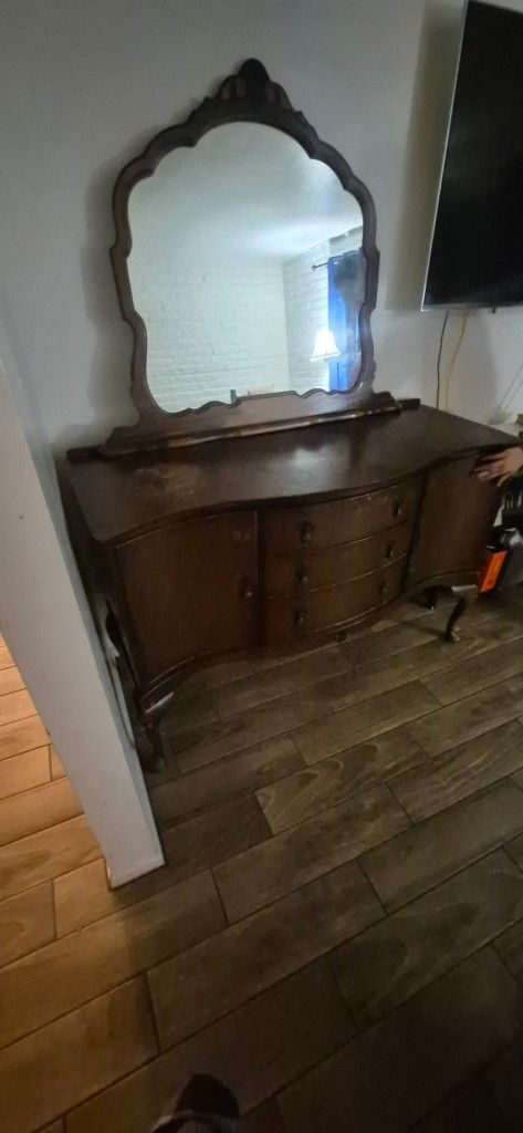 Vintage Dresser And Mirror