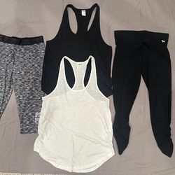 PINK Yoga Pants Sz M & Tank Tops Sz L - 4 items