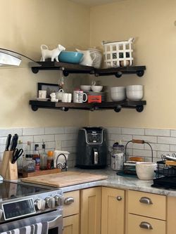 Farmhouse Style Corner Shelves
