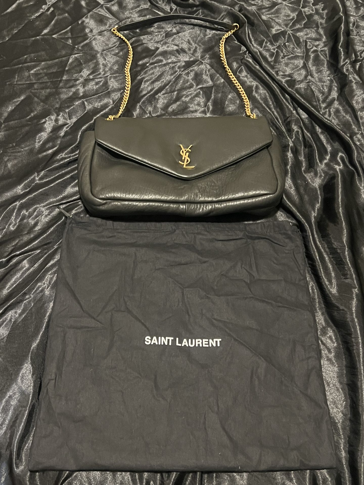Saint Laurent Calypso Large Black Shoulder Bag New