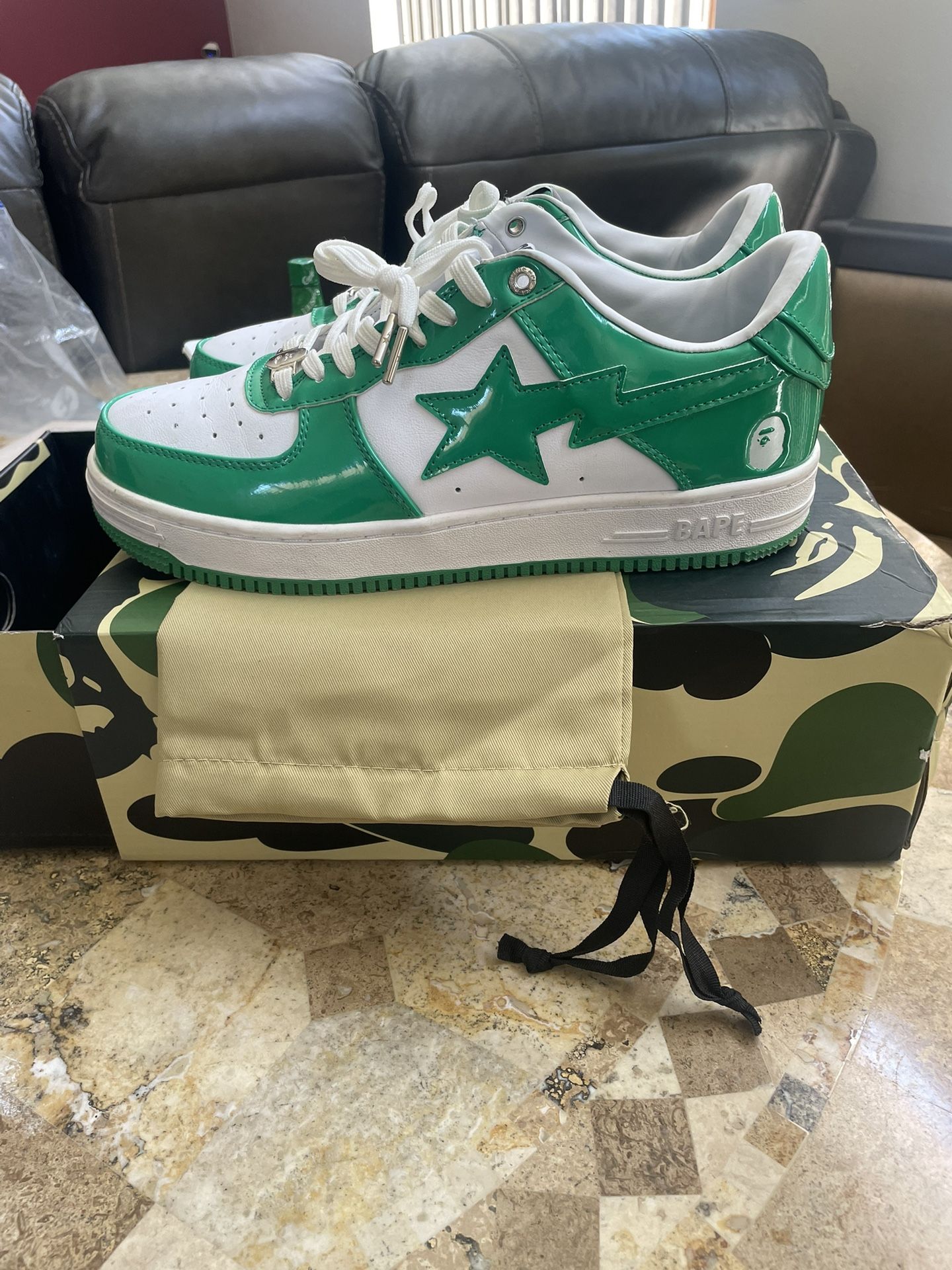 Bapesta Green And White