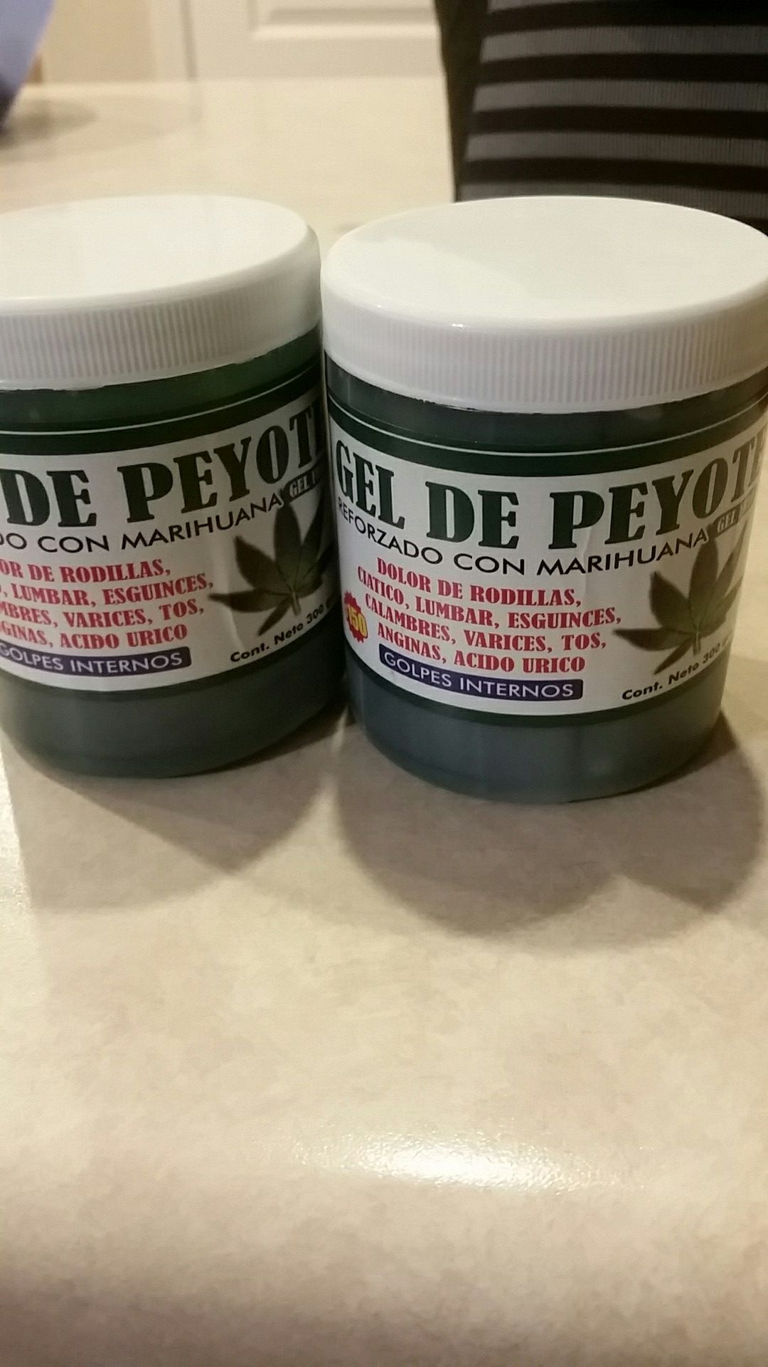 Gel de peyote con mariguana