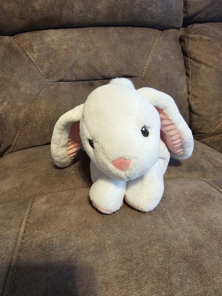 White 12" rattle bunny - Spark imagination - Walmart - plush