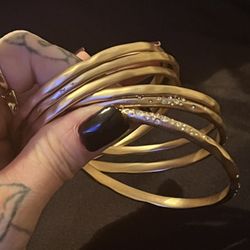 Sterling And Gold Wash Bangles