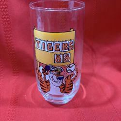 Vintage 1988 Detroit Tigers Drinking Glass Burger King 