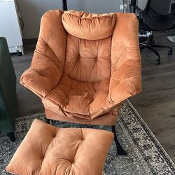 Orange Chair + Footrest