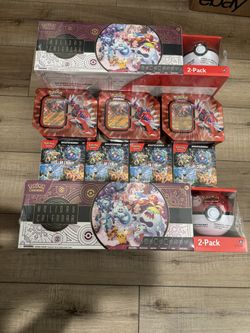 Pokemon Stellar Crown Booster Bundle Paldea Legend Tins & Holiday Advent Calendar