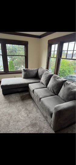 Gray Fabric Sectional Sofa with Chaise