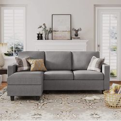HONBAY Convertible Sectional Sofa Convertible L Shaped Couch with
