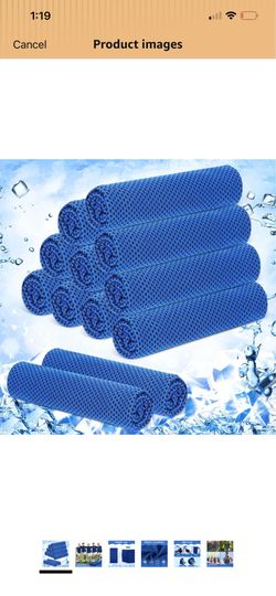 12 Pieces Cooling Towels, 40 x 12 Inch Ice Cool Towel for Neck and Face