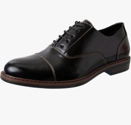Black Hunter’s Bay men’s cap-toe Oxford dress shoes