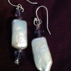 Silver And Pearl Earrings 