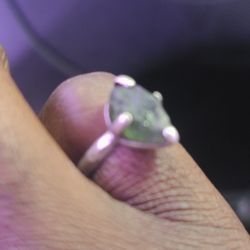 Moldavite Silver Ring