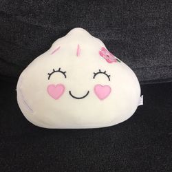 Squishmallows Dumpling Plush. Pink Hearts Cheeks And Flower