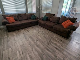 Super Comfortable Matching Brown Sofa Set (2 Couches)