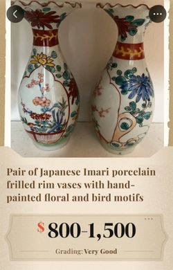 Japanese Imari hand painted porcelain vases
