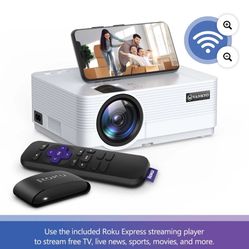 VANKYO Leisure 470 HD Mini Projector with Roku Express Streaming Player, 50000 Hrs LED Life, 240'' Display Screen for Home Theater & Outdoor Movies