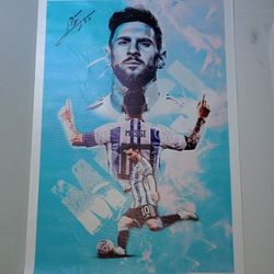 Soccer Superstar Lionel Messi Canvas Poster Fan Art Gift Set  