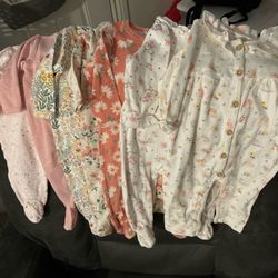 Baby girl sleepers mixed sizes bundle most NWOT