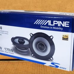 Alpine S-Series Car Speakers 5 1/4" 2-Way Coaxial Speaker System 170 W S2-S50 🚨 Payment Options Available 🚨 No Credit Needed 🚨