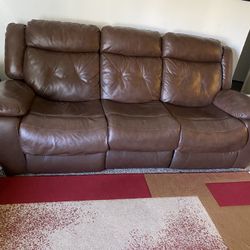 Leather recliner couches