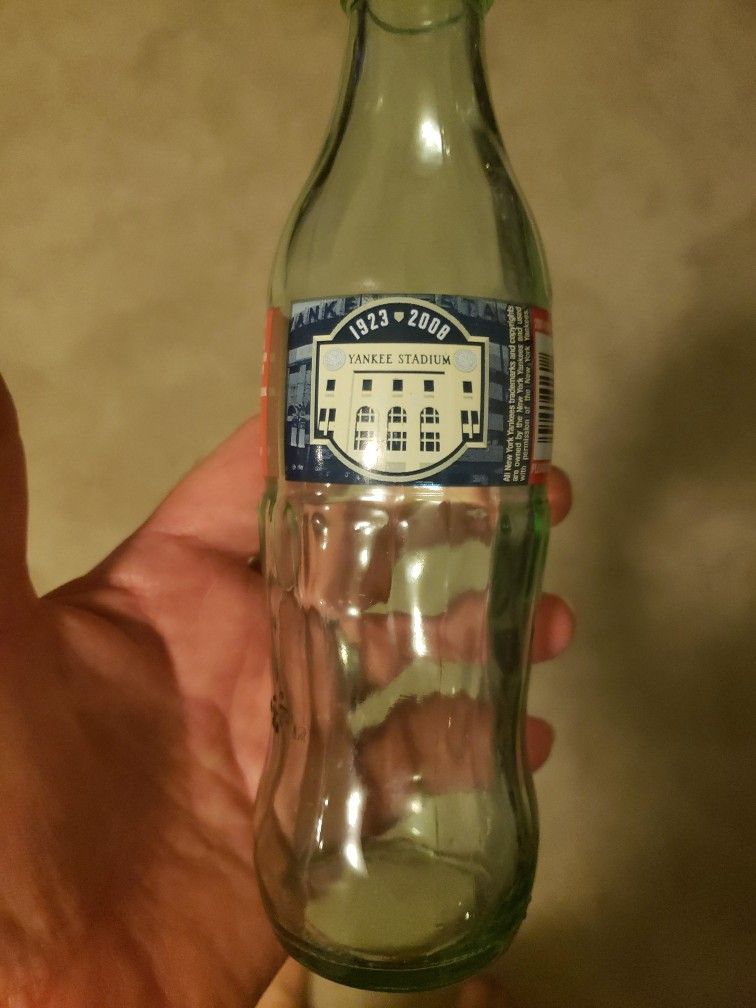 Collectible Yankee Stadium Coca Cola 8 Ounce Glass Bottle